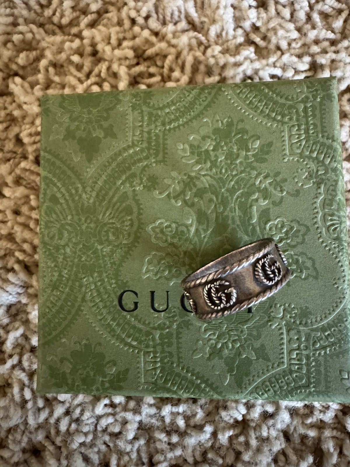 Gucci Gucci GG Marmont Ring Silver Unisex w/ Box, Bag & Receipt Size ONE SIZE - 2 Thumbnail