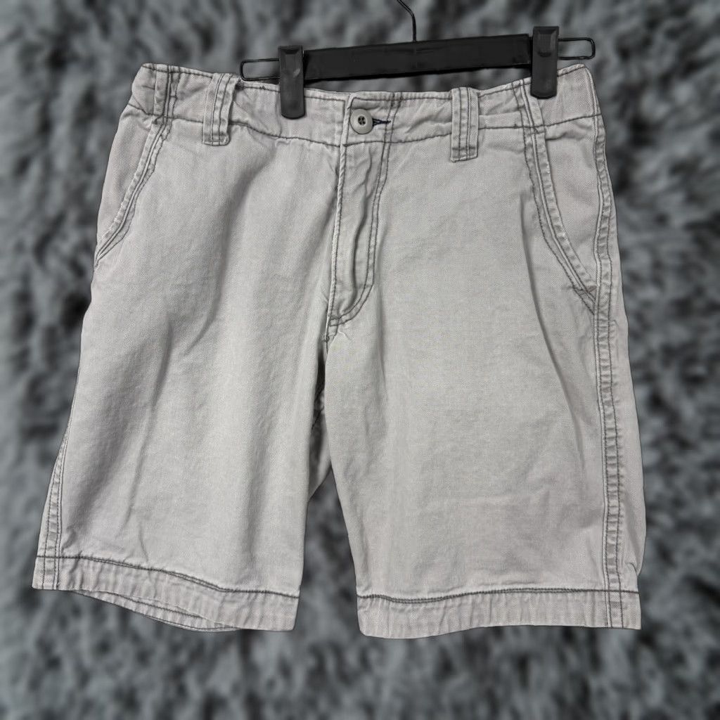 Aeropostale Aeropostale Chino Shorts Mens 29 Gray Canvas Grunge Casual Slim Distressed Style 90s Skater Size US 29 - 1 Thumbnail