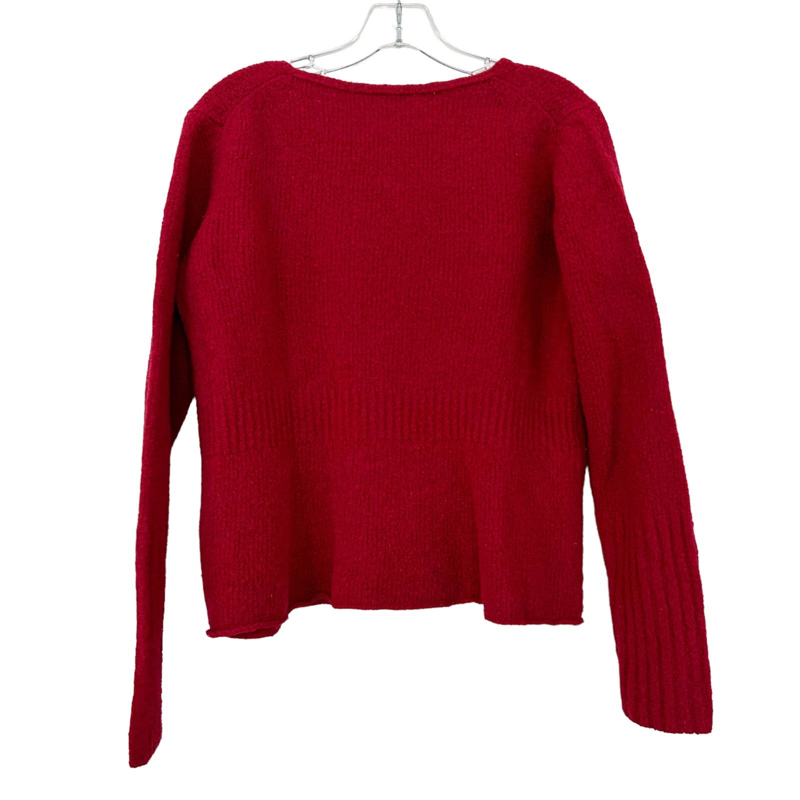 Eileen Fisher Eileen Fisher Red Wool V Neck Sweater Sz M Size M / US 6-8 / IT 42-44 - 4 Thumbnail