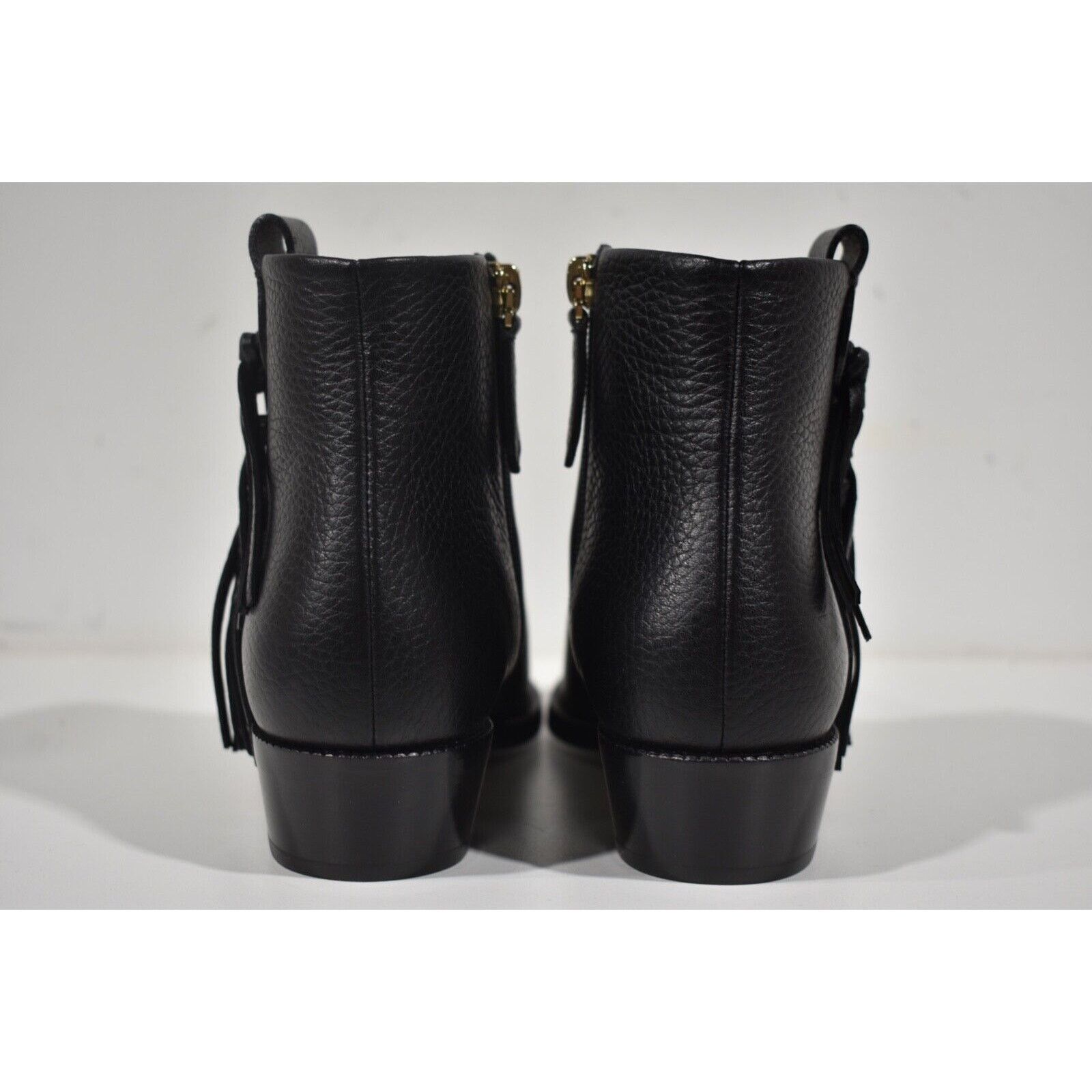 Valentino Valentino Rockstud Black Pebbled Leather Fringe Western Size US 5.5 / IT 35.5 - 8 Thumbnail