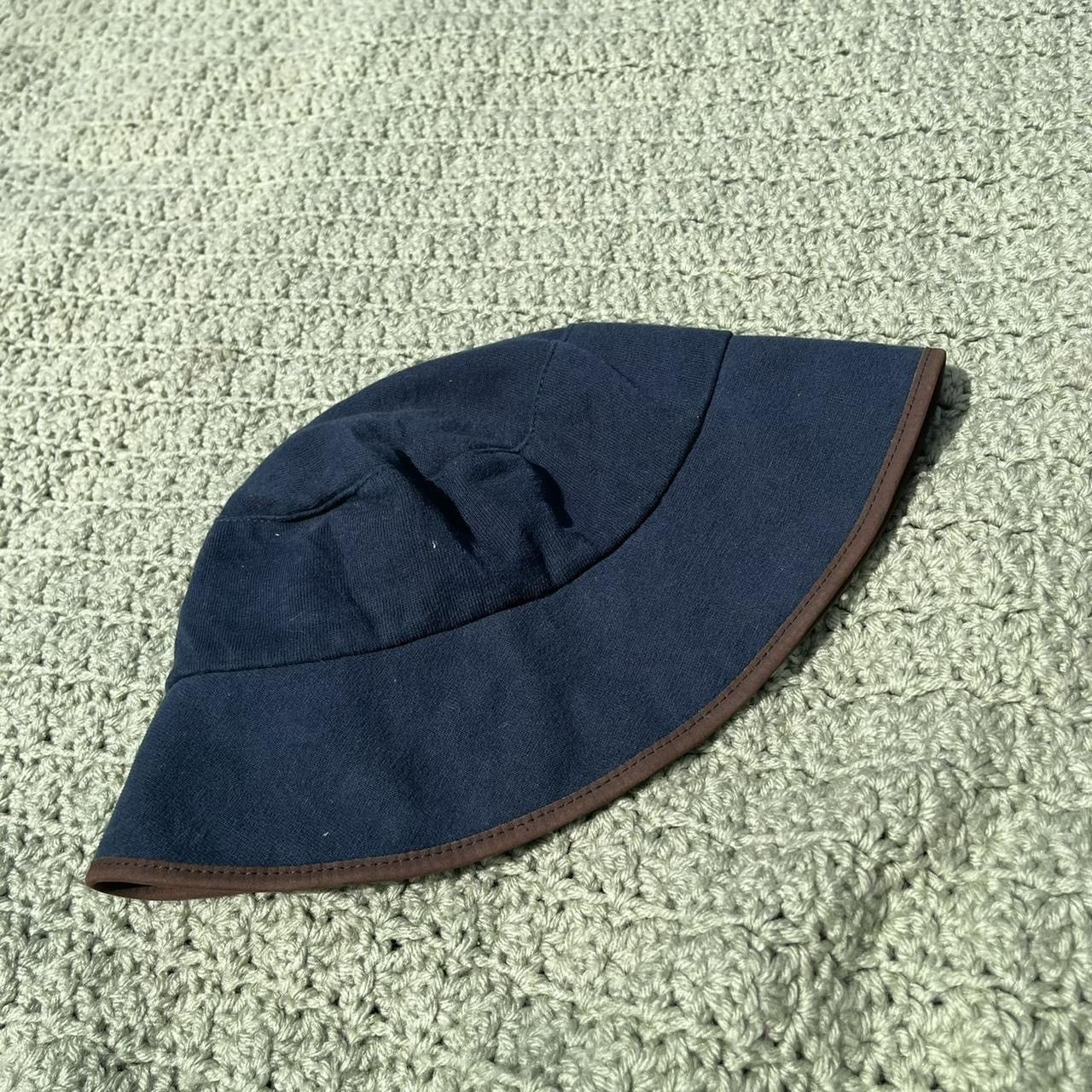 Liz Claiborne Y2k Liz Claiborne canvas navy blue bucket hat brown trim Size ONE SIZE - 2 Thumbnail