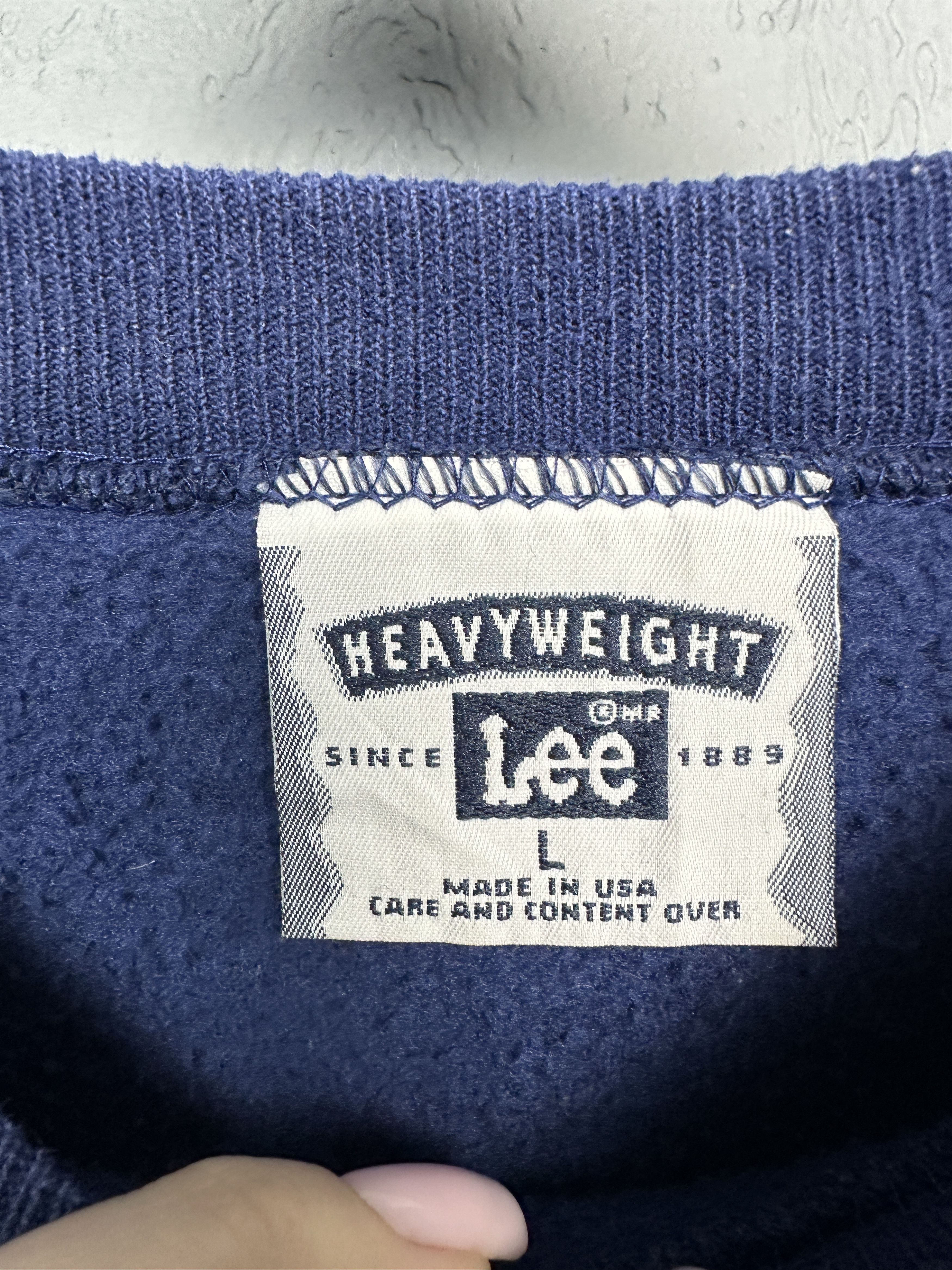 Lee Lee 90s Vintage Mens Blanc Sweatshirt Made in USA Size US L / EU 52-54 / 3 - 3 Thumbnail