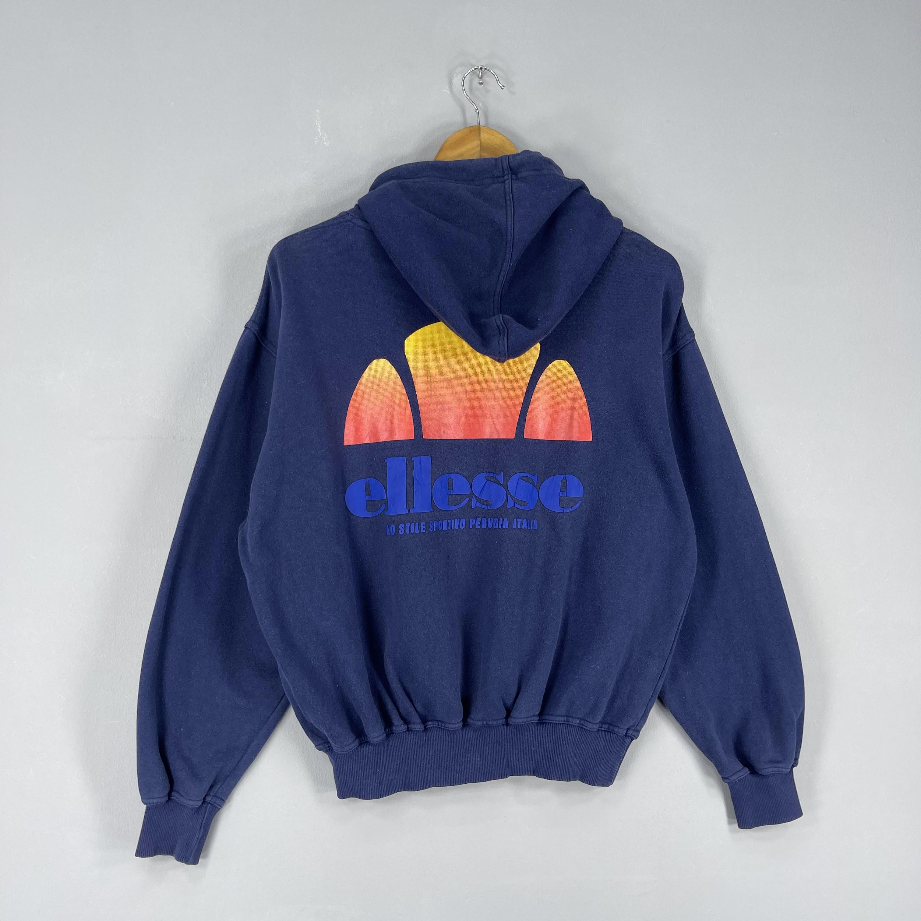 Ellesse Vintage 90s ELLESSE Spellout Back Hit Pullover Hooodie Size M / US 6-8 / IT 42-44 - 3 Thumbnail