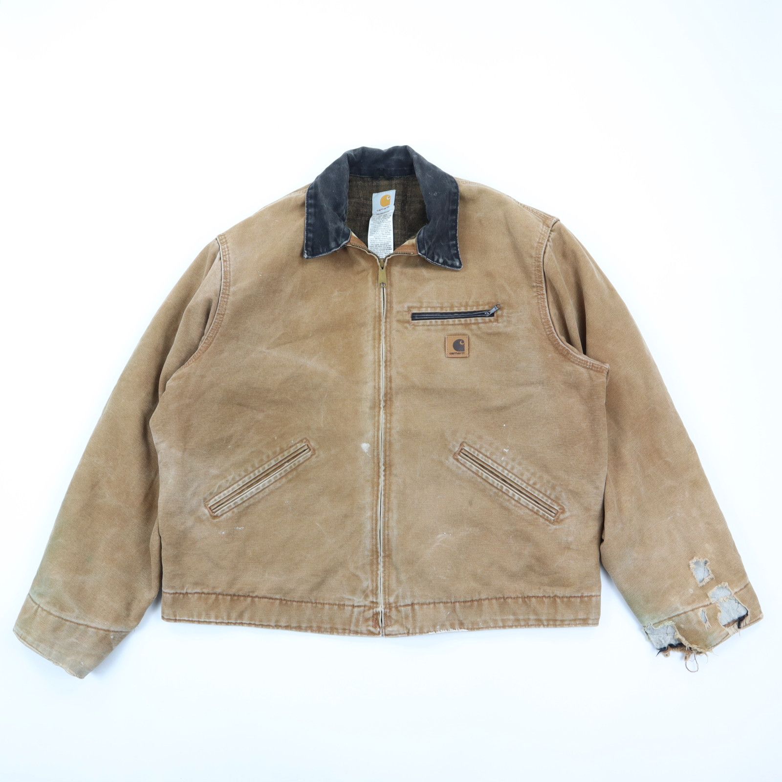 image of Carhartt J97 Detroit Jacket Brown Faded Distressed XL Reg, Men's