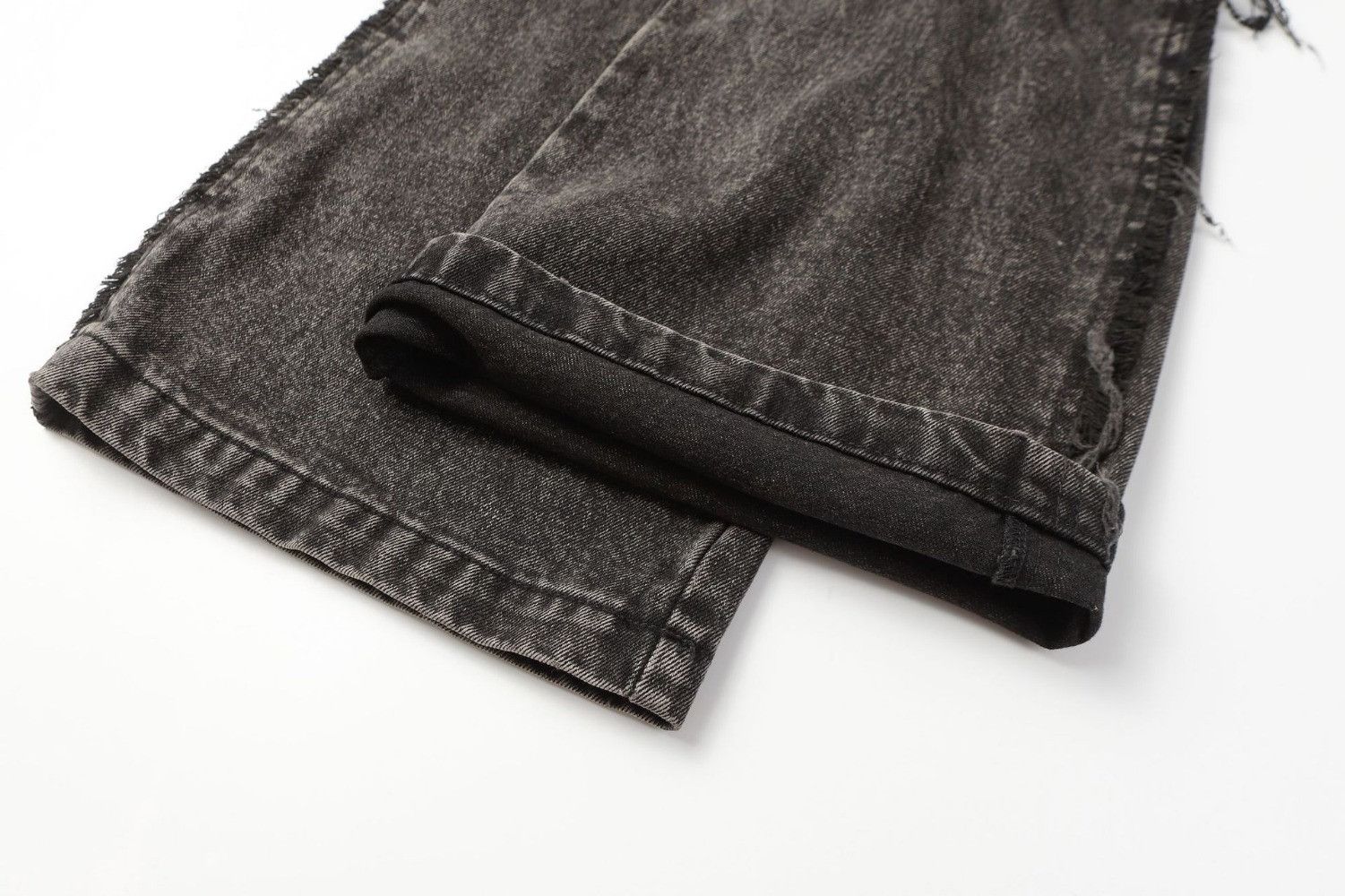 Vintage Splicing Washed Raw Rough Edge Straight Streetwear Jeans Size US 33 - 11 Thumbnail