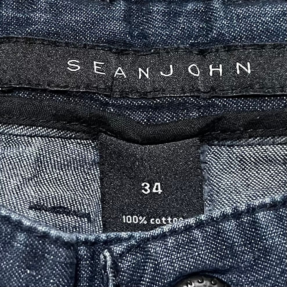 Sean John Sean John Y2K Baggy Skater Faded Dark Washed Jeans 35W Size US 35 - 4 Thumbnail