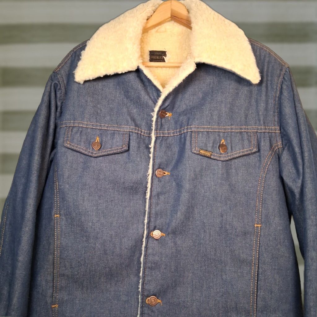 Sears VINTAGE Sears Roebucks Denim Trucker Jacket Men 46 R Blue Size US 30 / EU 46 - 1 Thumbnail