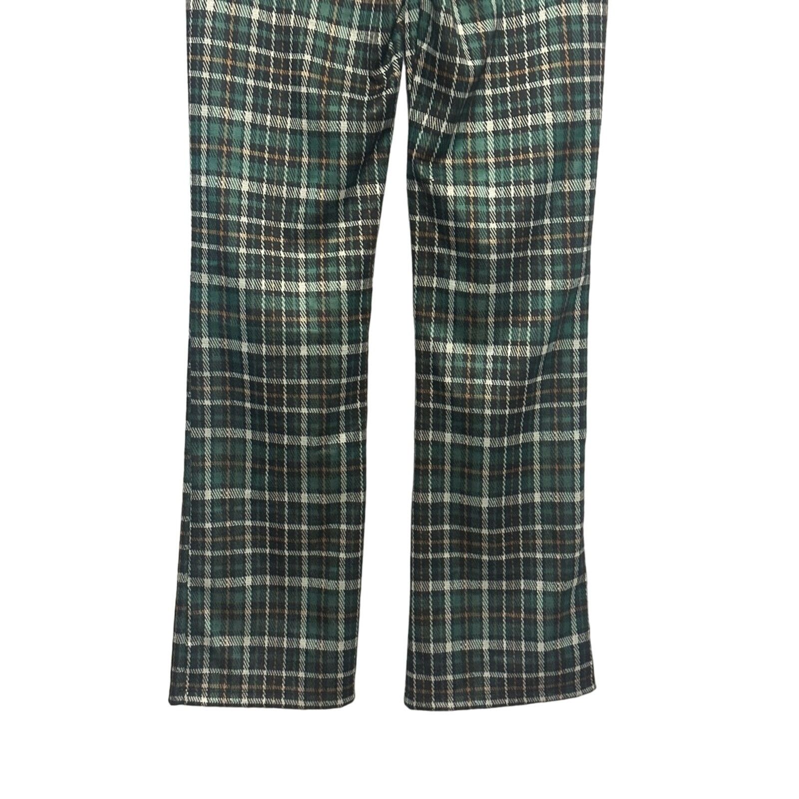 BP. BP Flare Pants Plaid High-Rise Waist Soft Green W XS NWT Size 26" / US 2 / IT 38 - 5 Thumbnail