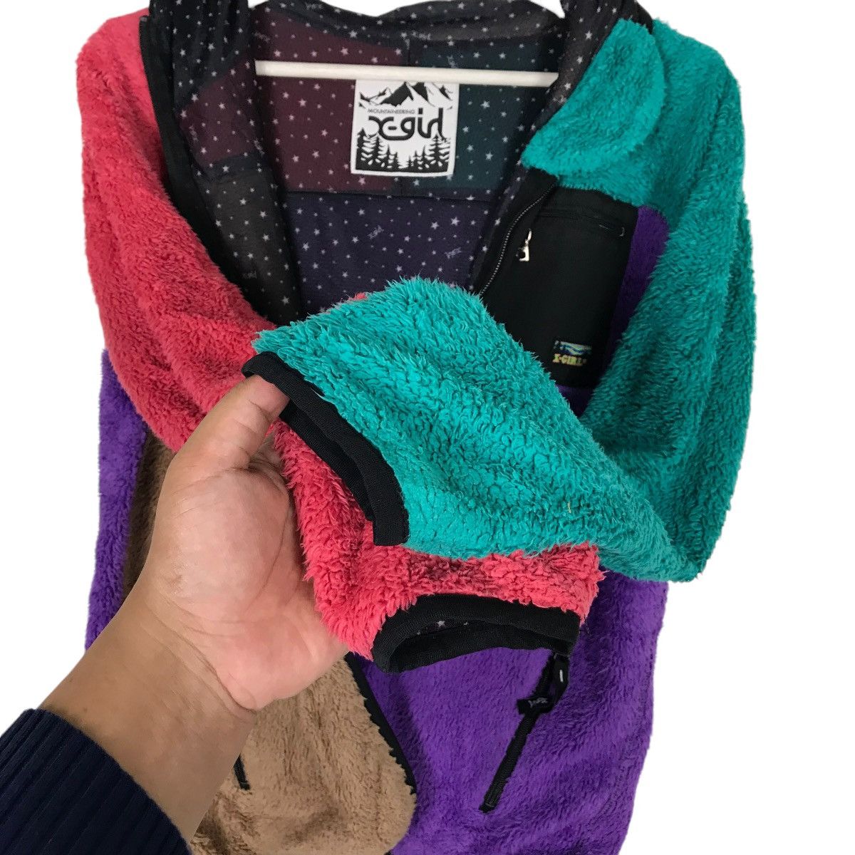 Japanese Brand 💥 X-GIRL MOUNTAINEERING FLEECE BLOCK COLOR Size US S / EU 44-46 / 1 - 9 Thumbnail