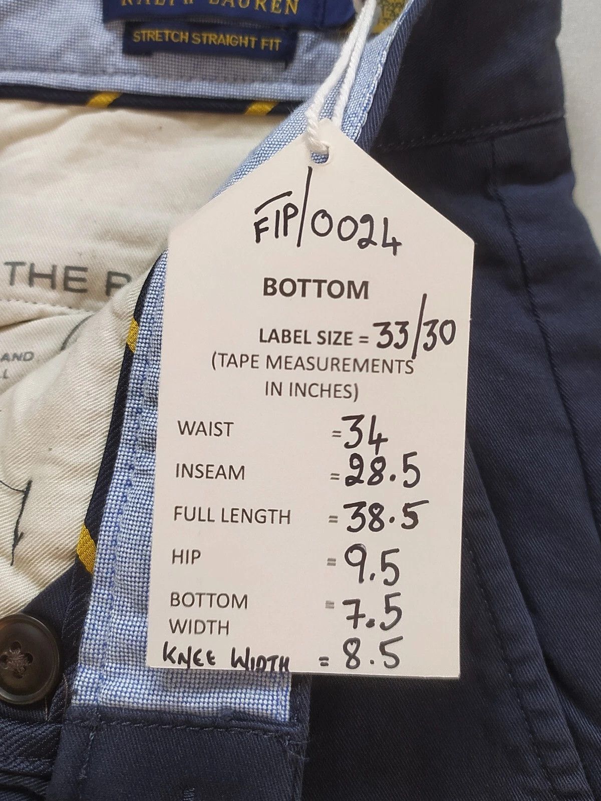 Polo Ralph Lauren Polo Ralph Lauren Stretch Straight Fit Chino Pant FTP 0024 Size US 33 - 6 Thumbnail