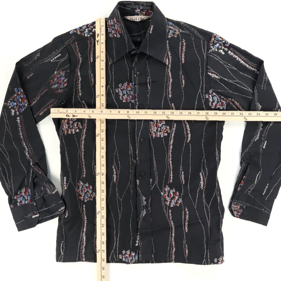 Vintage VTG Mark Elliot Couture Sport All Over Print Long Sleeve Button Up Shirt Black Men's L Size US L / EU 52-54 / 3 - 3 Thumbnail