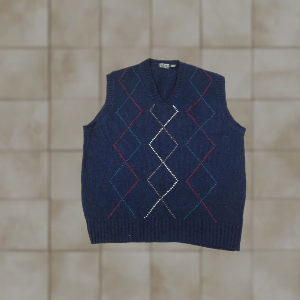 Brooks Brothers VINTAGE Brooks Brothers Sweater Vest Shirt Adult L Blue 100% Wool Argyle 80s 70s Mens Vest Classic Preppy 90s 80s Size US L / EU 52-54 / 3 - 1 Thumbnail