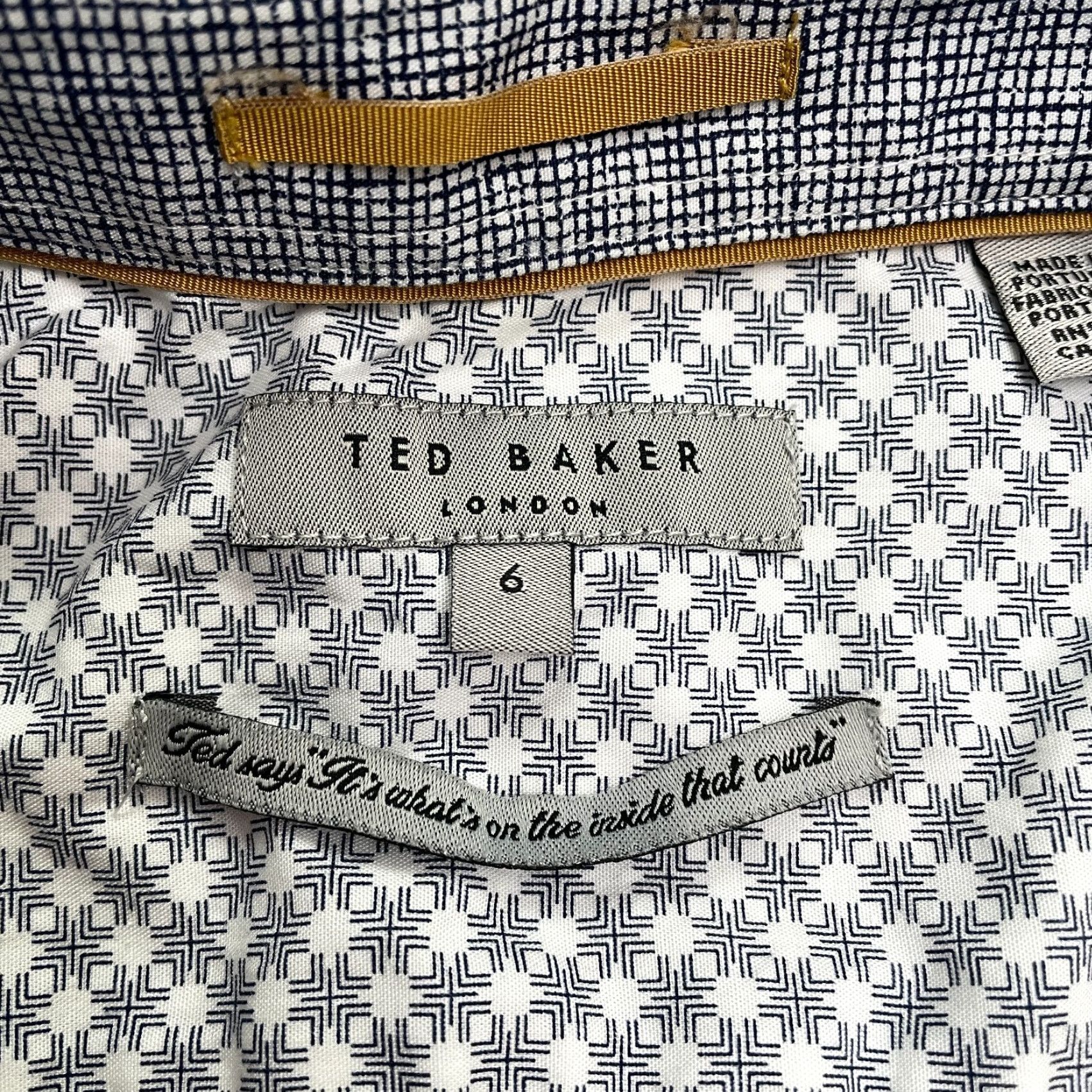 Ted Baker Ted Baker Shirt Mens Button-Up Geometric Multicolor 6 White Black Floral Cotton Regular Short Sleeve/Ted Baker TS7M Rinalin Button Down Size US S / EU 44-46 / 1 - 4 Thumbnail