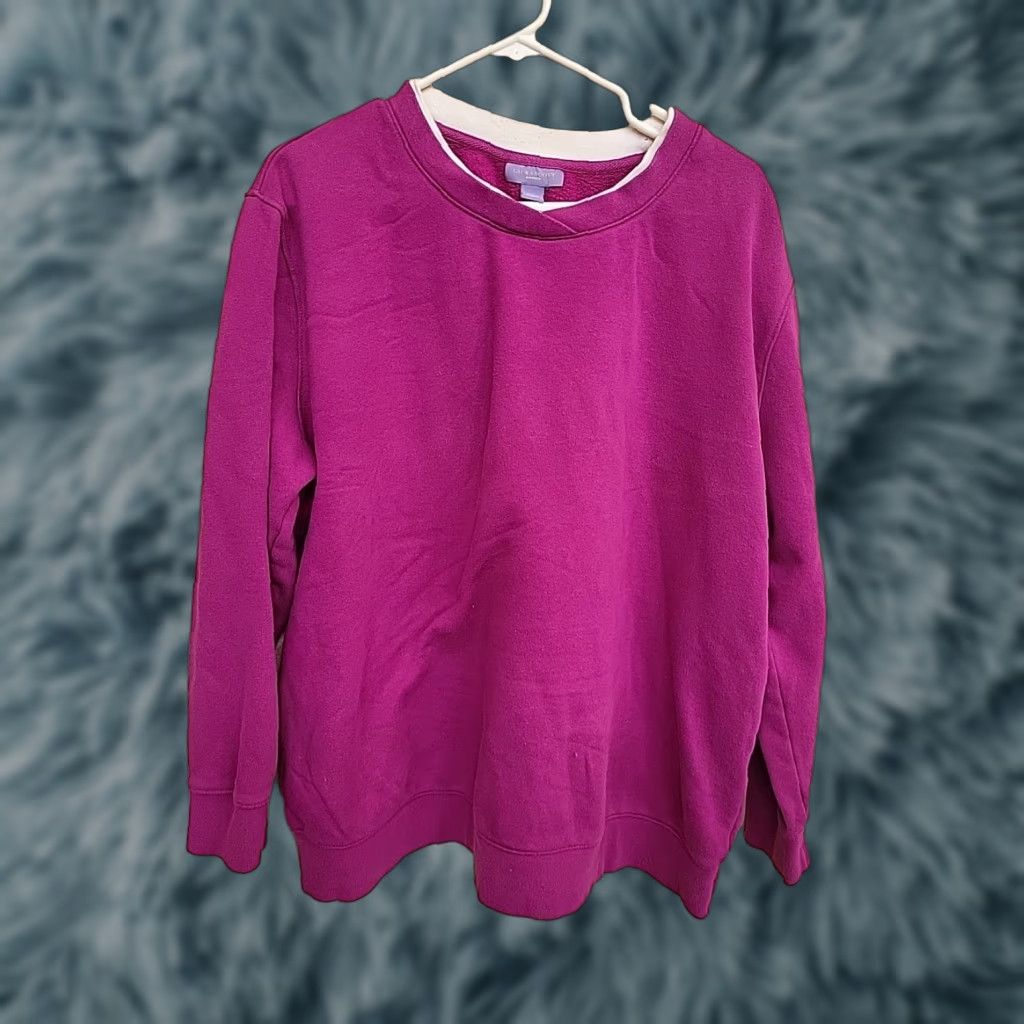 Vintage VINTAGE Laura Scott Sweatshirt Pullover 1X 80/20 Purple Women XL Crew Neck Long Sleeve Size XL / US 12-14 / IT 48-50 - 1 Thumbnail