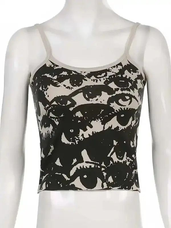 Japanese Brand × Vintage Gothic Portrait Print T-shirt Aesthetic Y2K Crop Tops Size L / US 10 / IT 46 - 4 Thumbnail