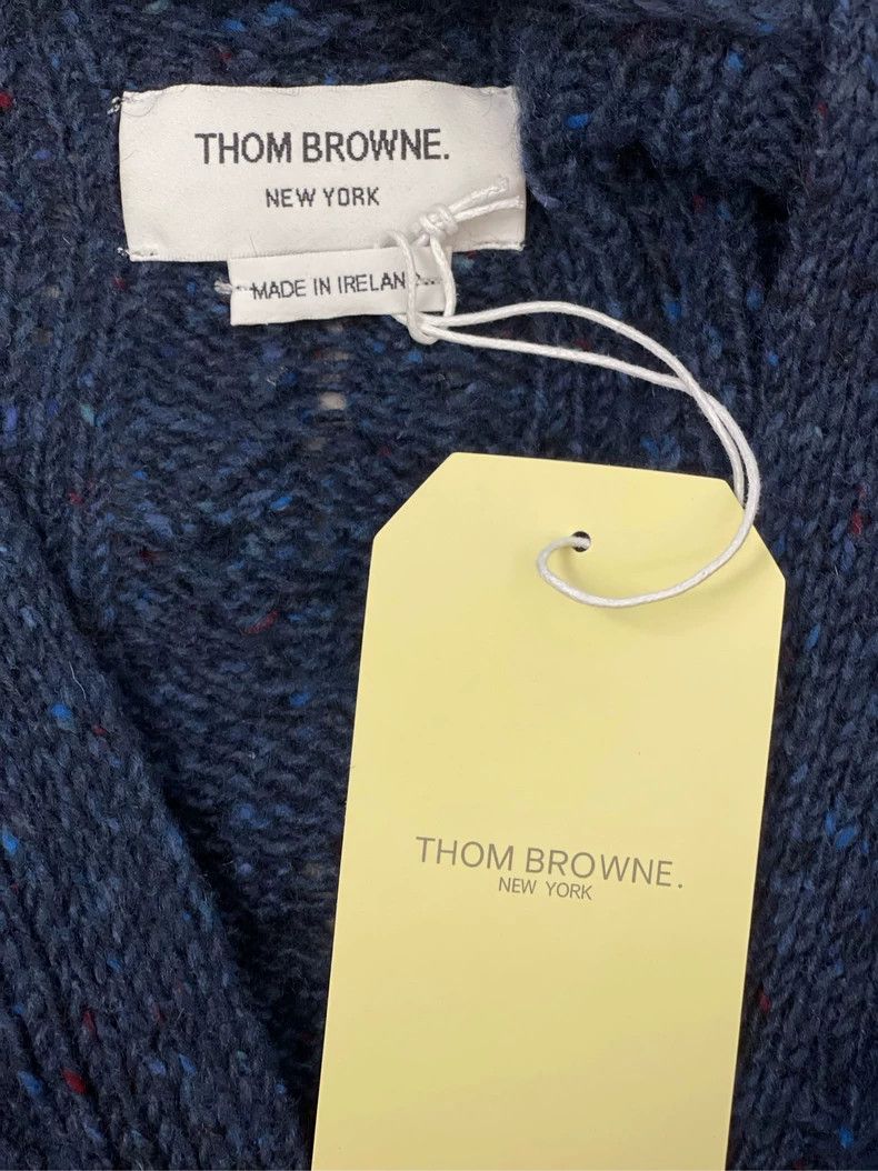 Thom Browne Thom Browne size4 Blue and green wool horsehair knit sweate Size US XL / EU 56 / 4 - 4 Thumbnail