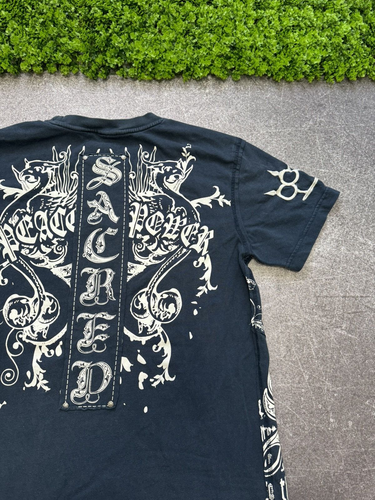Affliction × Helix × Vintage Vintage Y2K Raw Blue Goth MMA Zipper Graphic T-Shirt Size US M / EU 48-50 / 2 - 10 Thumbnail