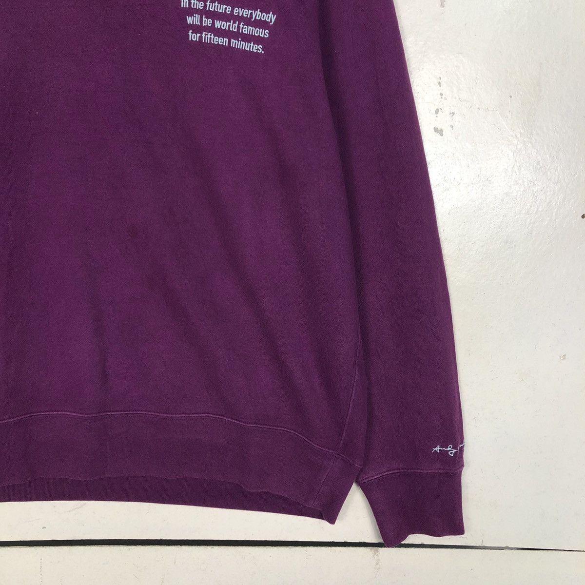 Andy Warhol 📌Vintage Sweatshirt Andy Warhol Big Logo Size US XL / EU 56 / 4 - 7 Thumbnail