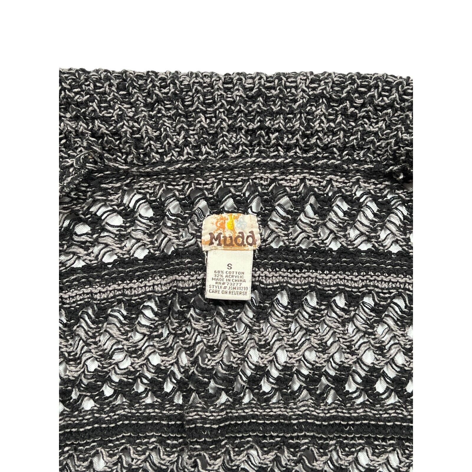 Other MUDD Loose Knit Women’s Black & Gray Open Front Cardigan Sm Size S / US 4 / IT 40 - 5 Thumbnail