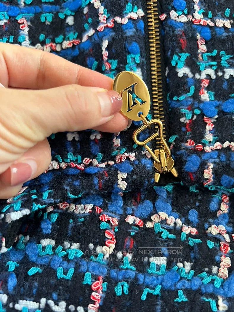 Louis Vuitton Louis Vuitton Royal Blue Woven Short Sleeve Dress Size XS / US 0-2 / IT 36-38 - 5 Thumbnail
