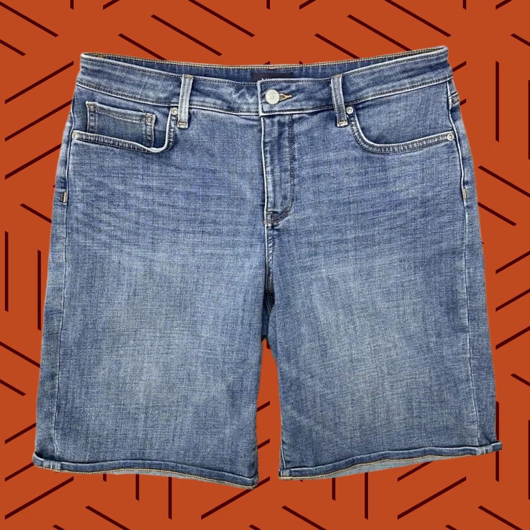 NYDJ NYDJ Boyfriend Denim Shorts With Cuffs Majorca Bay Women’s 8 Blue Eight Ladies 8 Size 30" / US 8 / IT 44 - 1 Thumbnail