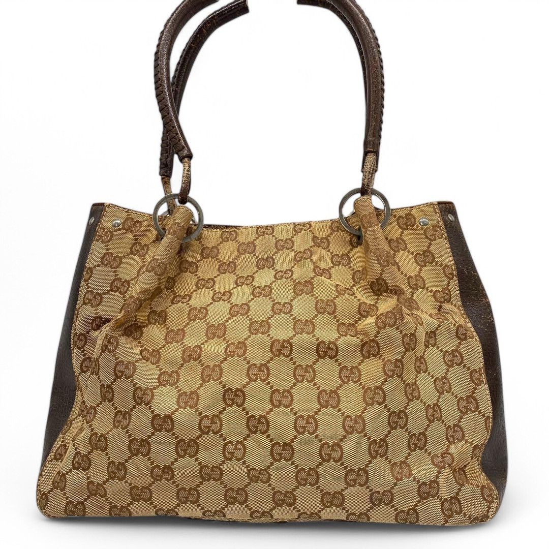 Gucci Gucci - Shoulder Bag Handbag Brown Monogram Leather GG Size ONE SIZE - 3 Thumbnail