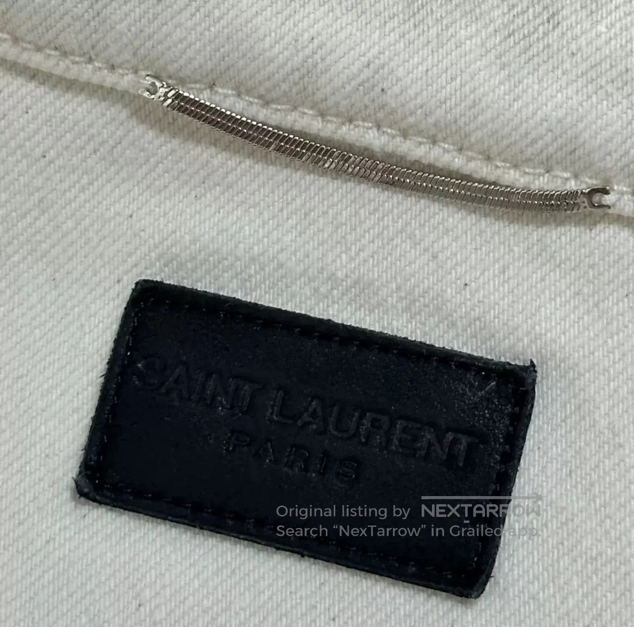 Saint Laurent Paris Saint Laurent SS22 White Denim Jacket Men. Size US M / EU 48-50 / 2 - 3 Thumbnail