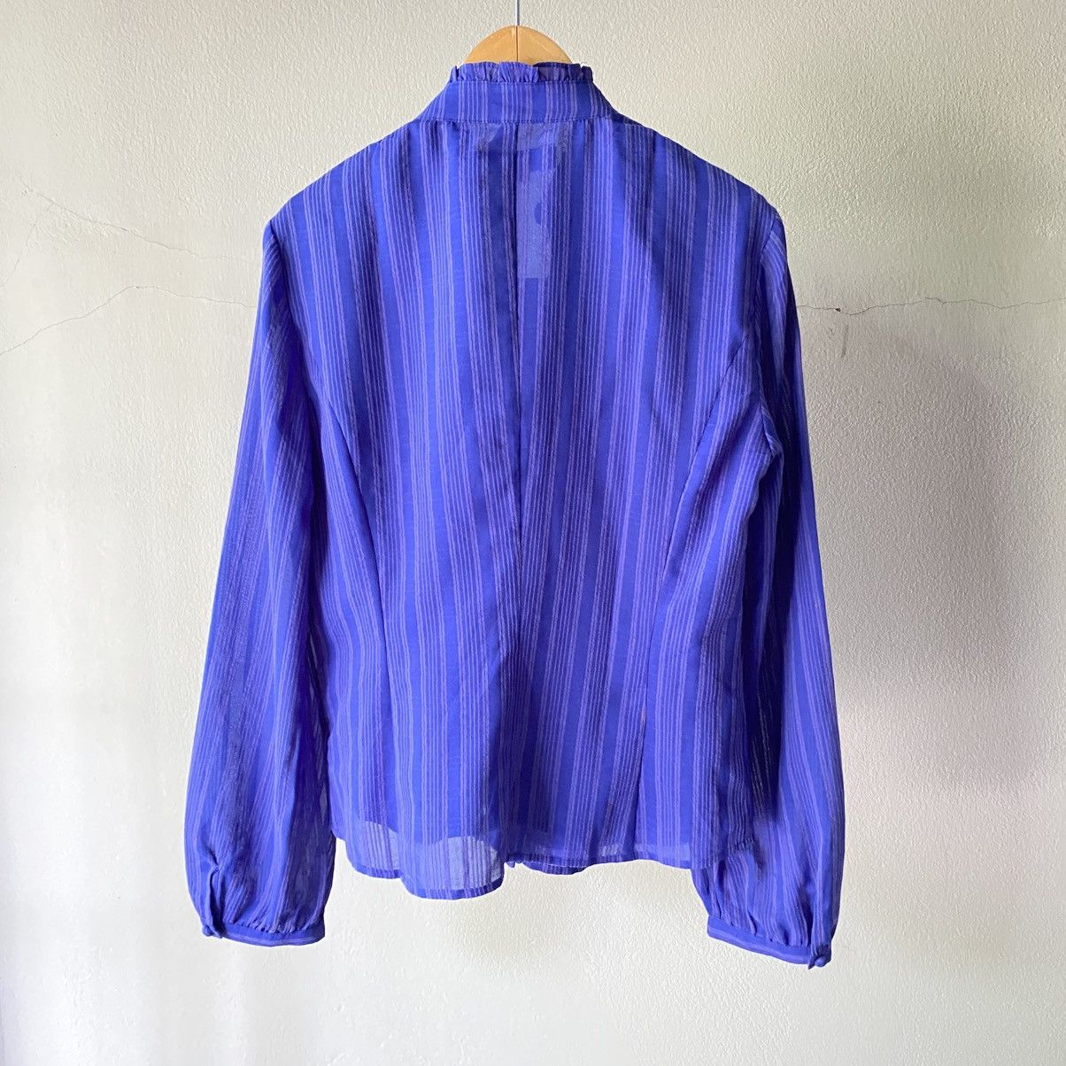 Pierre Cardin Pierre Cardin Purple Sheer Ruffle Blouse Size M / US 6-8 / IT 42-44 - 3 Thumbnail