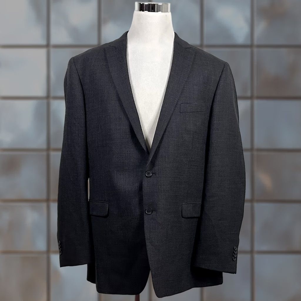 Kenneth Cole Kenneth Cole Sport Coat 48L Wool Gray Knit Peak Lapel Two Button Double Vented Men Adult Regular Jacket Coat Long Solid Wool 48 Mens Size US XS / EU 42 / 0 - 1 Thumbnail