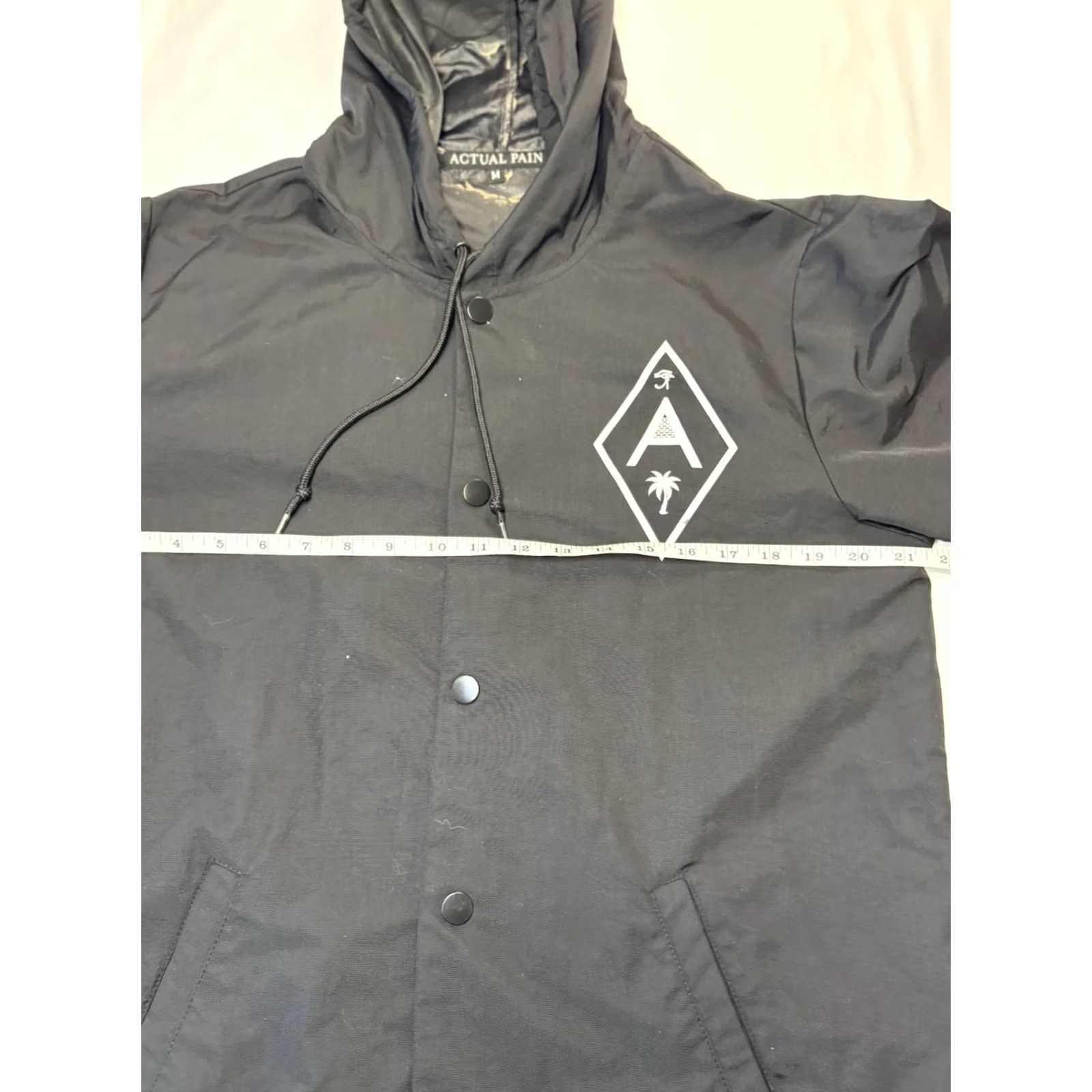 Paradise Actual Pain Jacket Hooded Button Paradise City California Men’s M Black Nylon Baseball City Mens Medium - READ Size US M / EU 48-50 / 2 - 4 Thumbnail