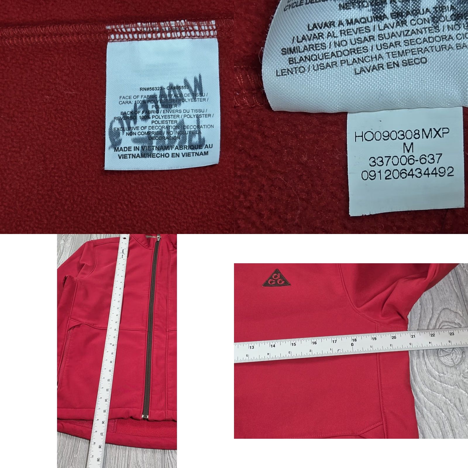 Nike ACG NIKE ACG Full Zip Soft Shell Jacket Red Black Mens M Drawstring Y2k Rare Vintage Nike ACG Jacket Size US M / EU 48-50 / 2 - 10 Thumbnail