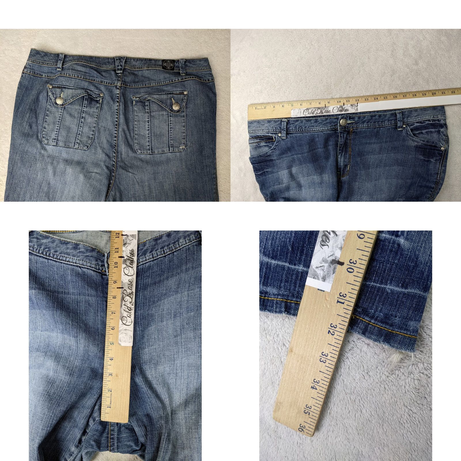 Vintage Lane Bryant Women Jeans 20 Blue High Rise Tapered Distressed 5 Pocket Med Wash Denim 32in Inseam Womens Size 28" / US 6 / IT 42 - 9 Thumbnail