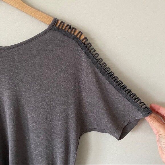 Zara Zara Collection sheer gray short sleeve top w/cutout slits Size M / US 6-8 / IT 42-44 - 3 Thumbnail