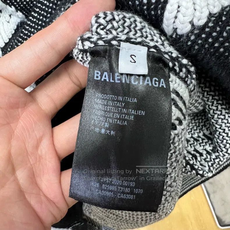 Balenciaga Balenciaga Graffiti Scribble Logo Round Neck Knit Top Size US S / EU 44-46 / 1 - 4 Thumbnail
