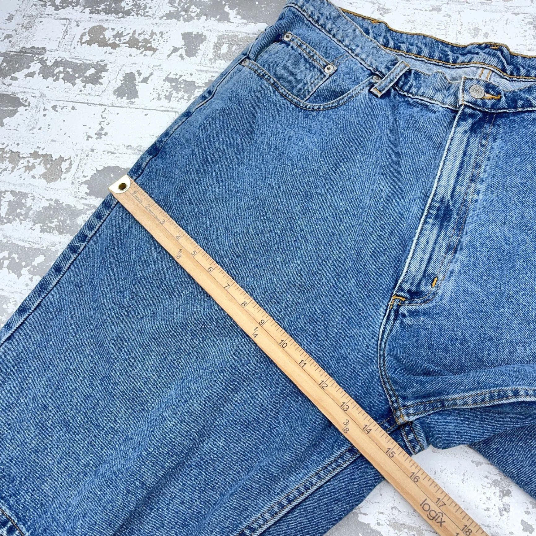 Ralph Lauren VINTAGE Ralph Lauren Shorts Men 38 Denim Baggy Jorts Bermuda 90s Rockabilly Hip Hop Hipster Casual Workwear Blue Size US 38 / EU 54 - 7 Thumbnail