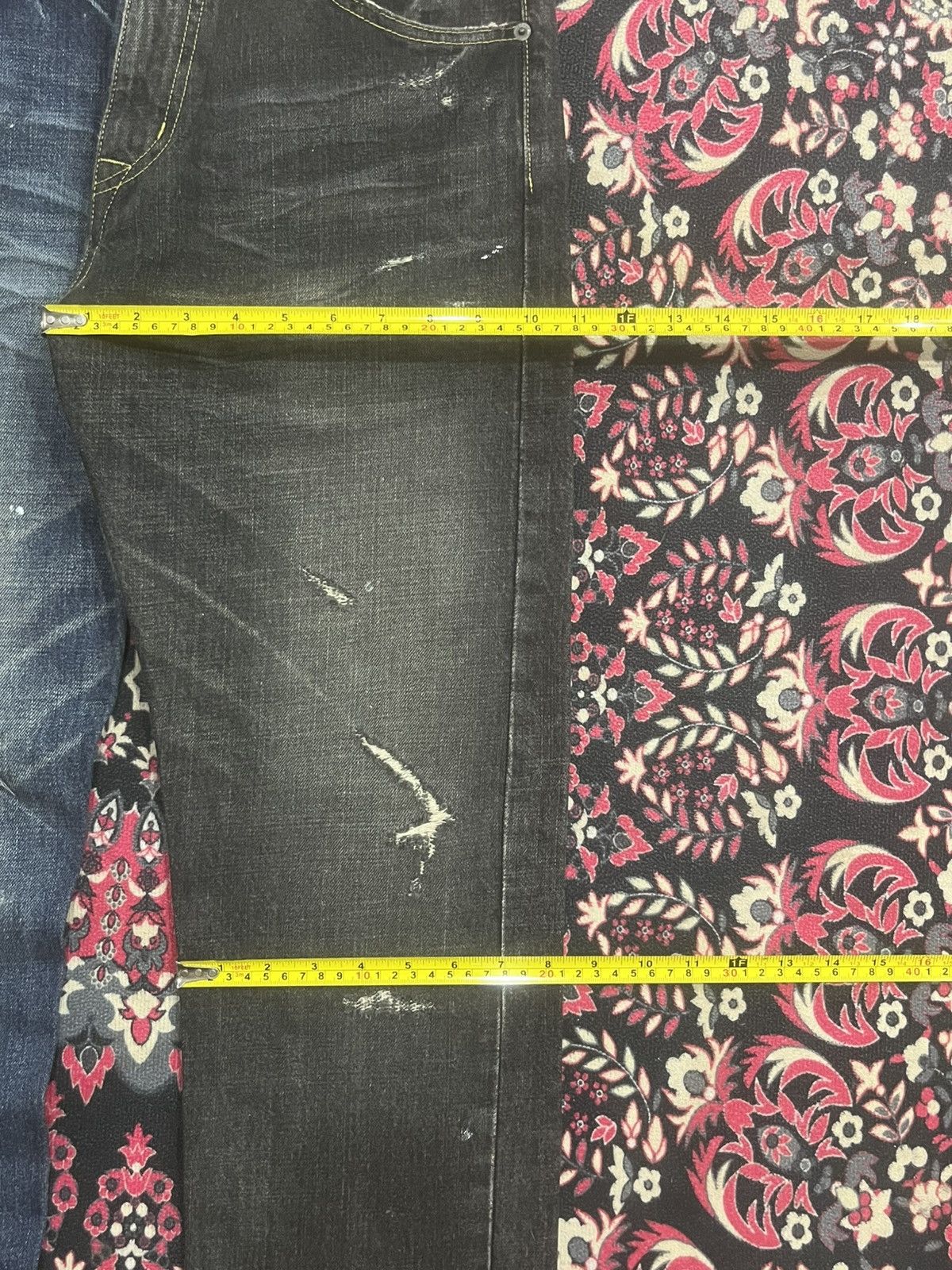 Japanese Brand Maison Conception Libre Two Toned Distressed Whisker Jeans Size US 32 / EU 48 - 13 Thumbnail
