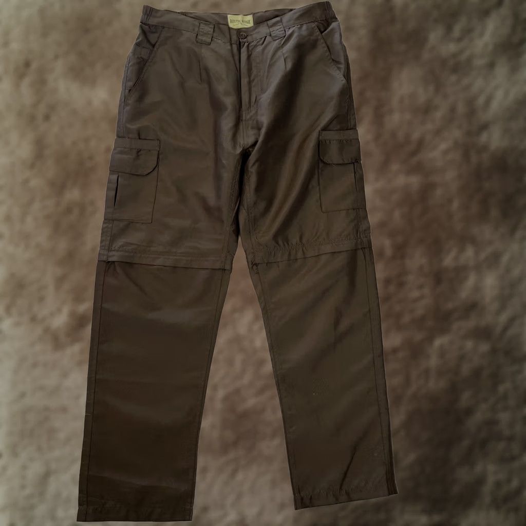 Vintage Rustic Ridge Cargo Pants Mens Medium Brown Convertible Elastic Waist Hiking Pants Size US 31 - 1 Thumbnail