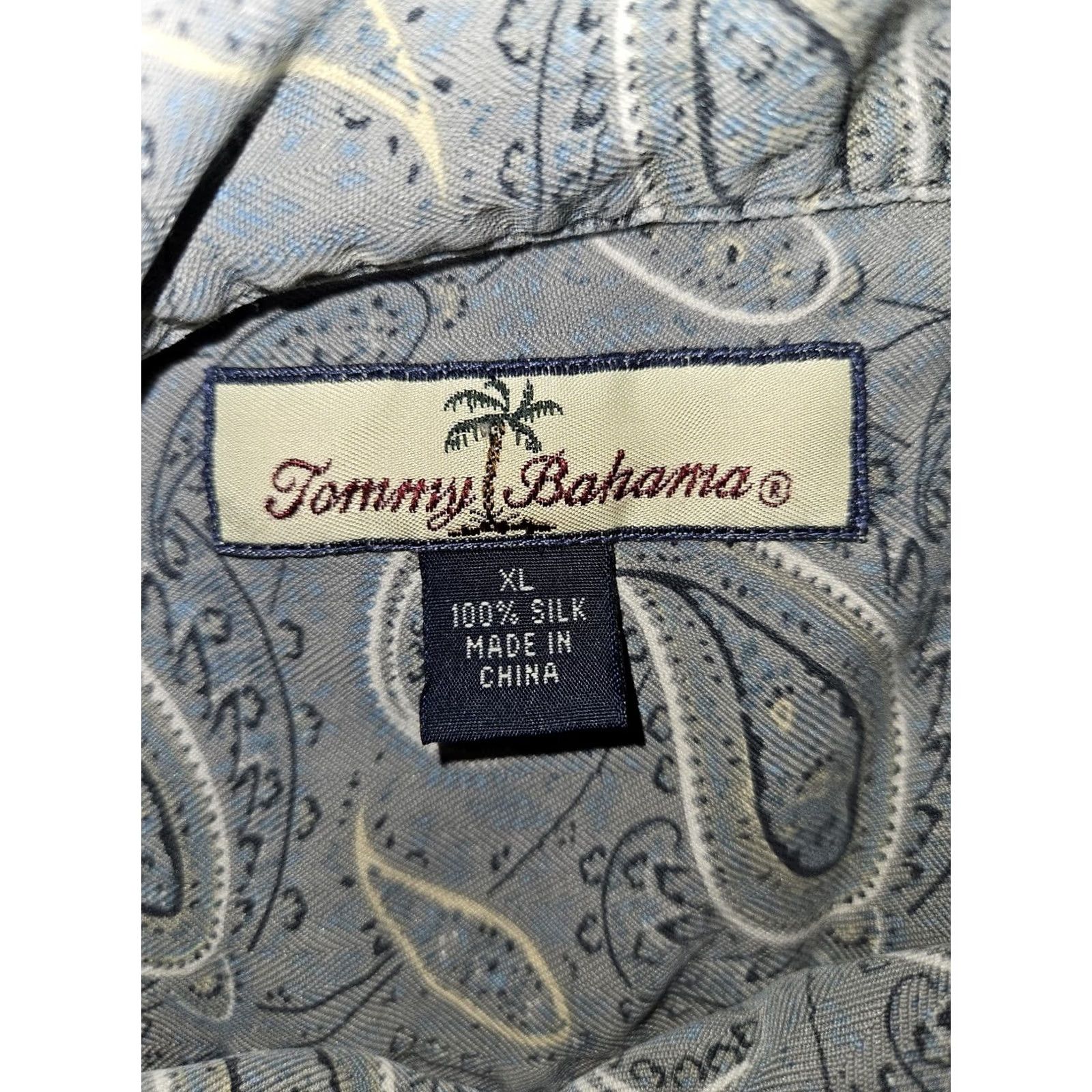 Tommy Bahama Tommy Bahama Shirt Mens XL Blue Paisley Silk Short Sleeve Button-Up Hawaiian Size US XL / EU 56 / 4 - 2 Thumbnail