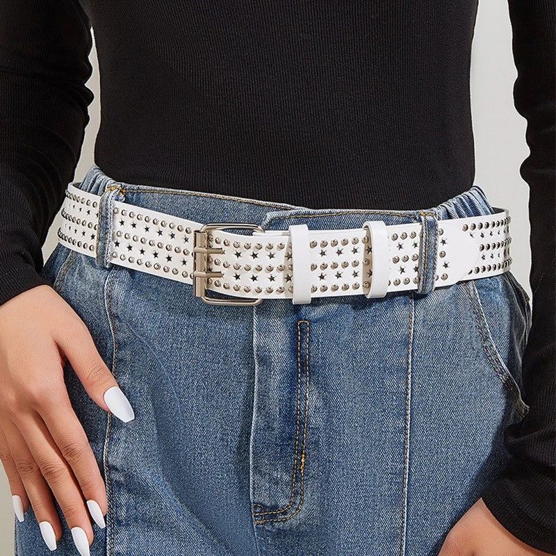Other Waistband Square Buckle Luxury Waist Rivet Retro Belts Size ONE SIZE - 3 Thumbnail