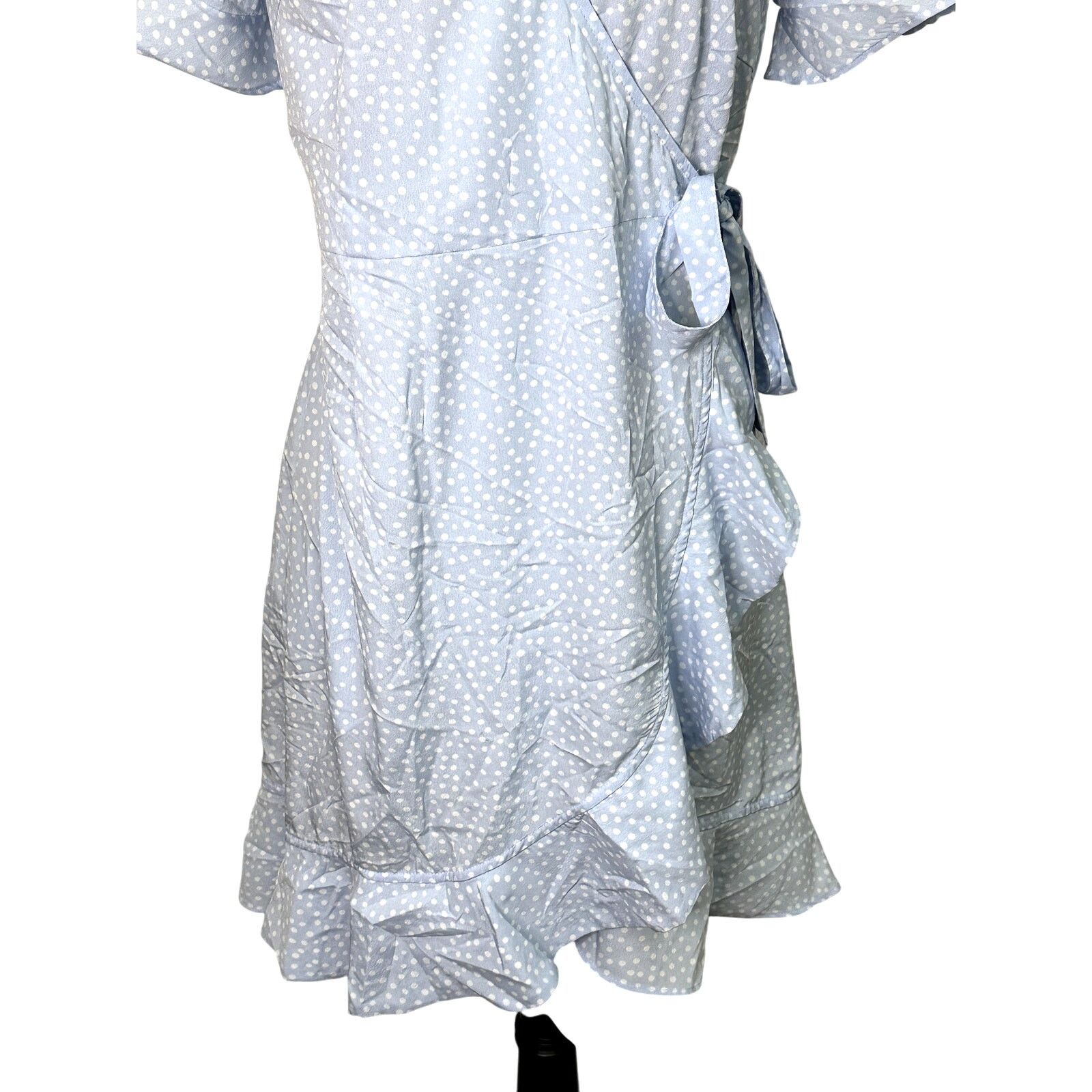 Other Vero Moda Wrap Dress Polka Dot Belted Blue White M NWOT Size M / US 6-8 / IT 42-44 - 4 Thumbnail