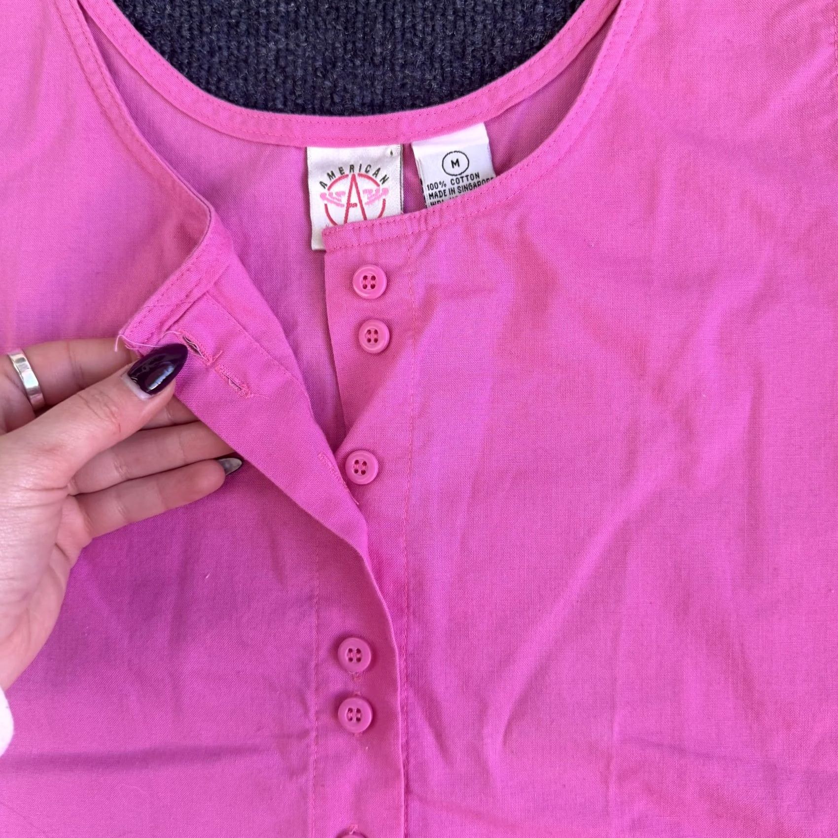 Vintage VINTAGE American Weekend Tank Womens M Pink Button Front Scoop Neck Shirt Size M / US 6-8 / IT 42-44 - 3 Thumbnail