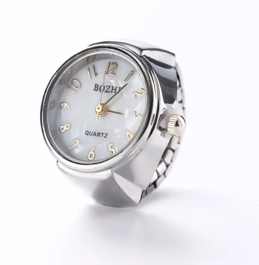 Jewelry Mini Elastic Strap Watch Adjustable Ring Size ONE SIZE - 1 Thumbnail
