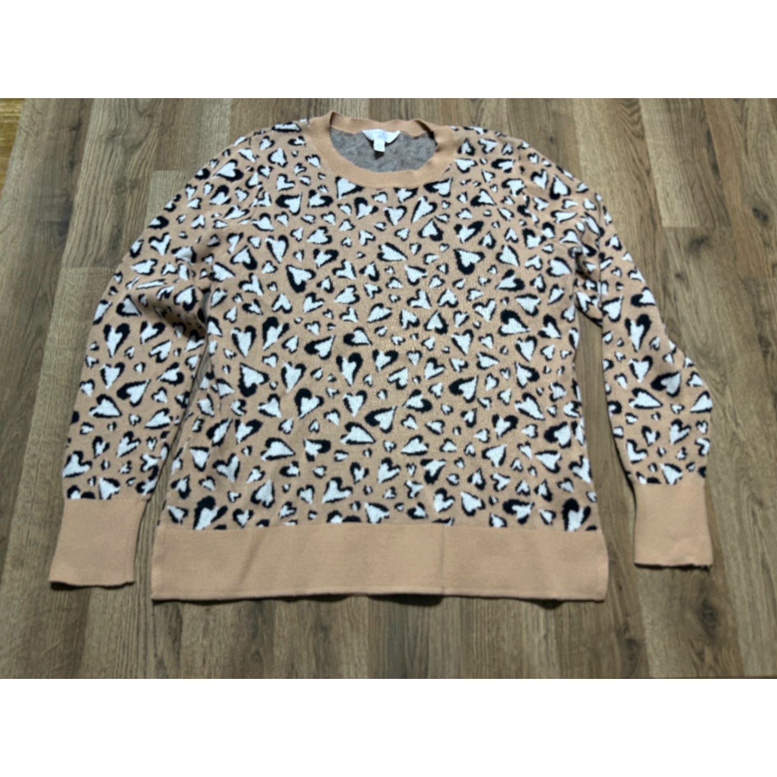 Vintage Time & Tru Sweater Women Large Brown White Black Pullover Crewneck Womens Size L / US 10 / IT 46 - 2 Thumbnail
