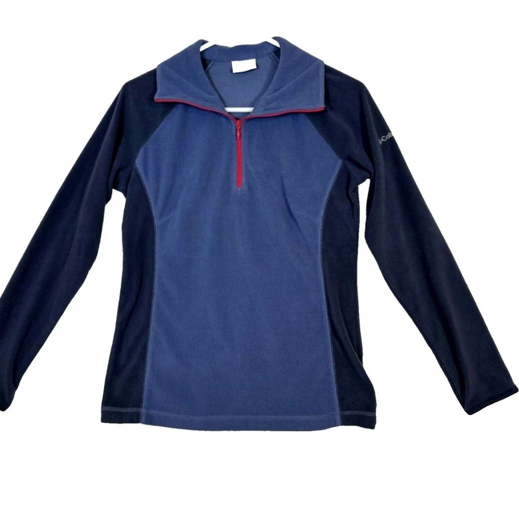 Vintage Columbia Mens Fleece Jacket Small Long Sleeve 1/4 Zip Navy Blue Polyester M 118 Size US S / EU 44-46 / 1 - 2 Thumbnail