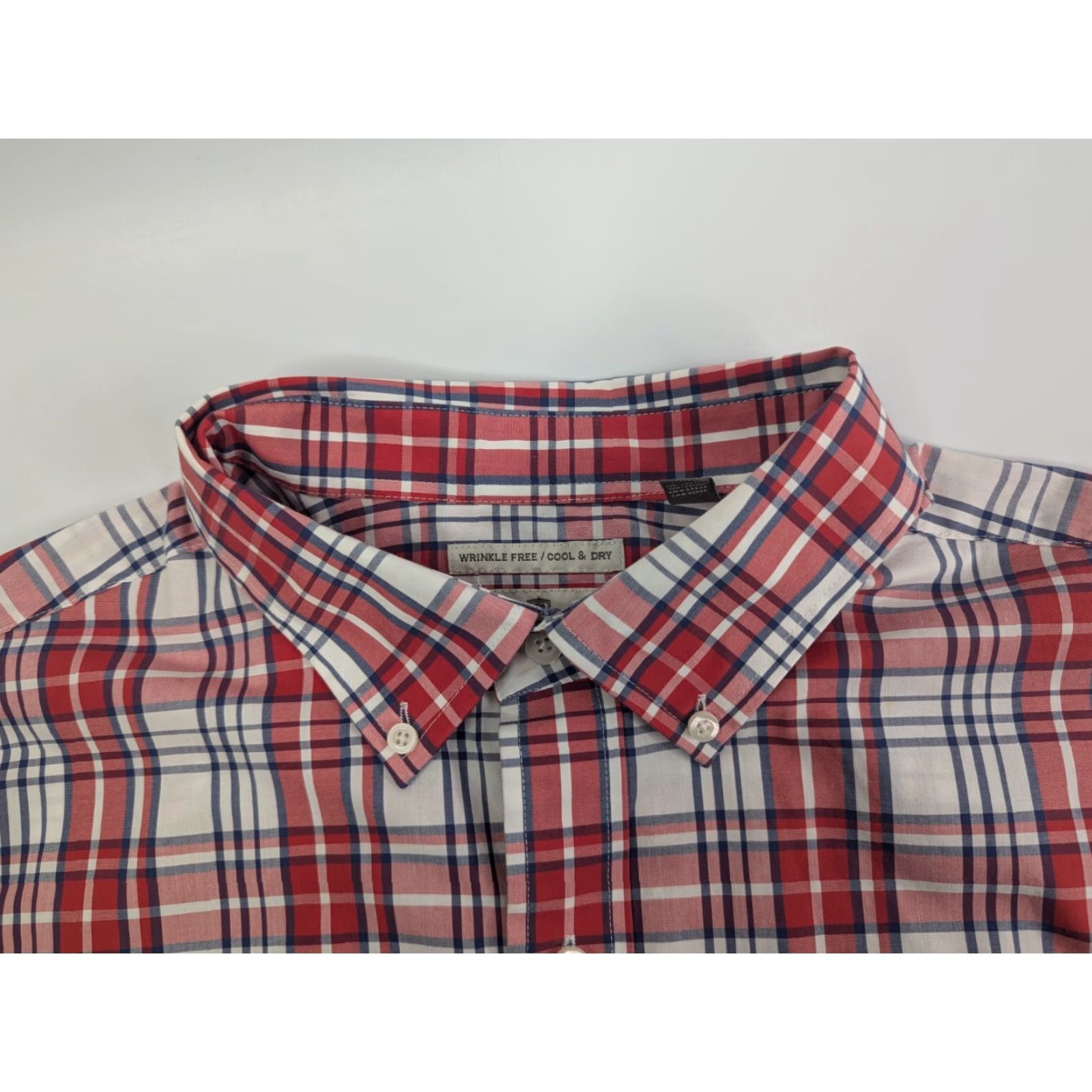 Vintage Oak Hill Button Up Shirt Red Plaid Short Sleeve 1XL Mens Cotton Classic Stretch DXl Big & Tall Button-Up Shirt Size US XL / EU 56 / 4 - 7 Thumbnail