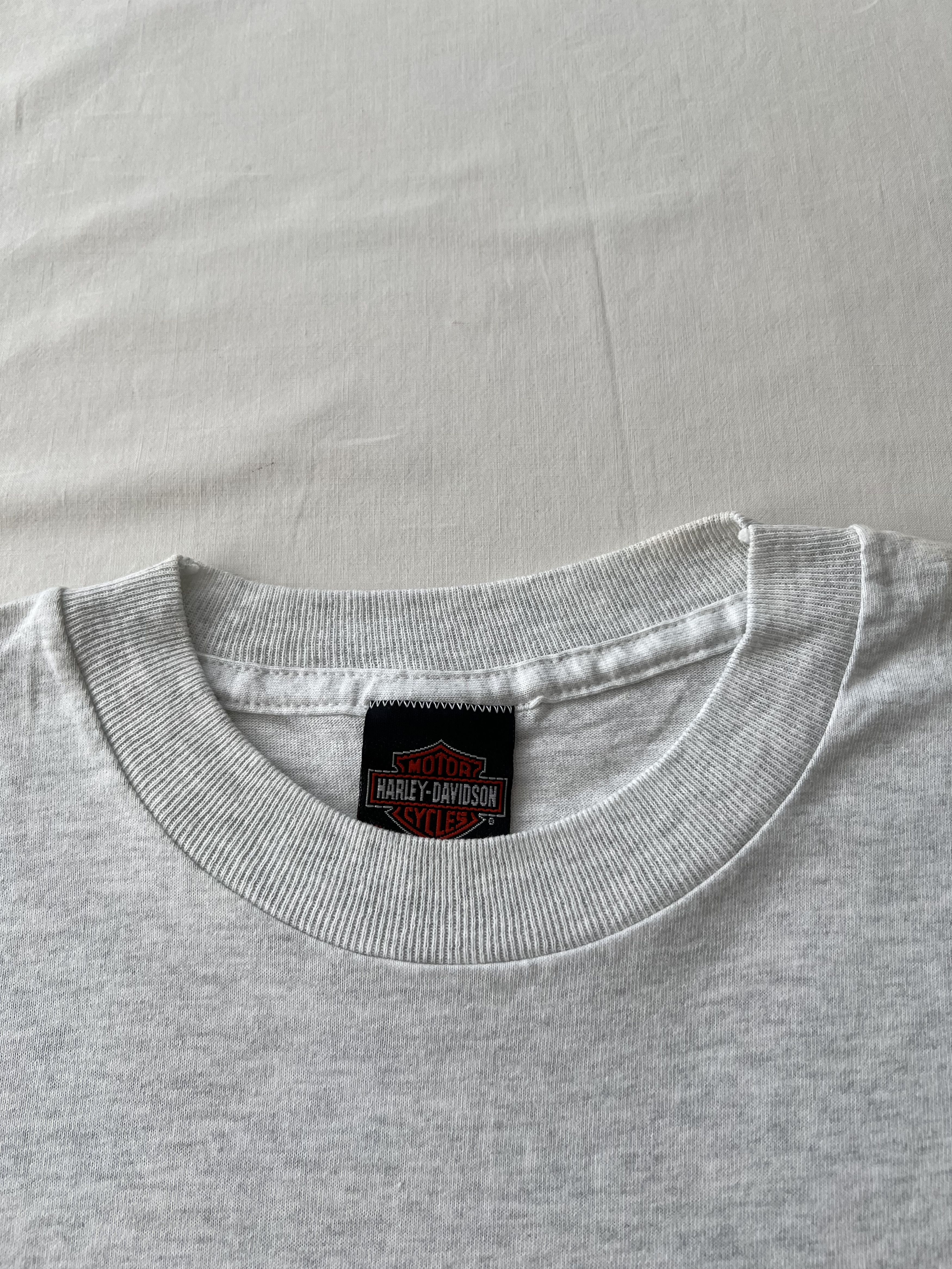 Harley Davidson Vintage 1996 Harley Davidson Rally Eagle Gray T-shirt Size US XL / EU 56 / 4 - 16 Thumbnail