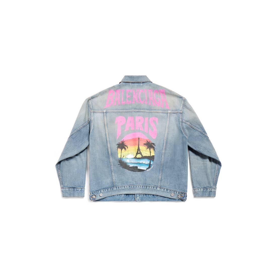 Balenciaga o1la1rc1a0625 Paris Tropical Large Fit Jacket in Blue Size S / US 4 / IT 40 - 6 Thumbnail