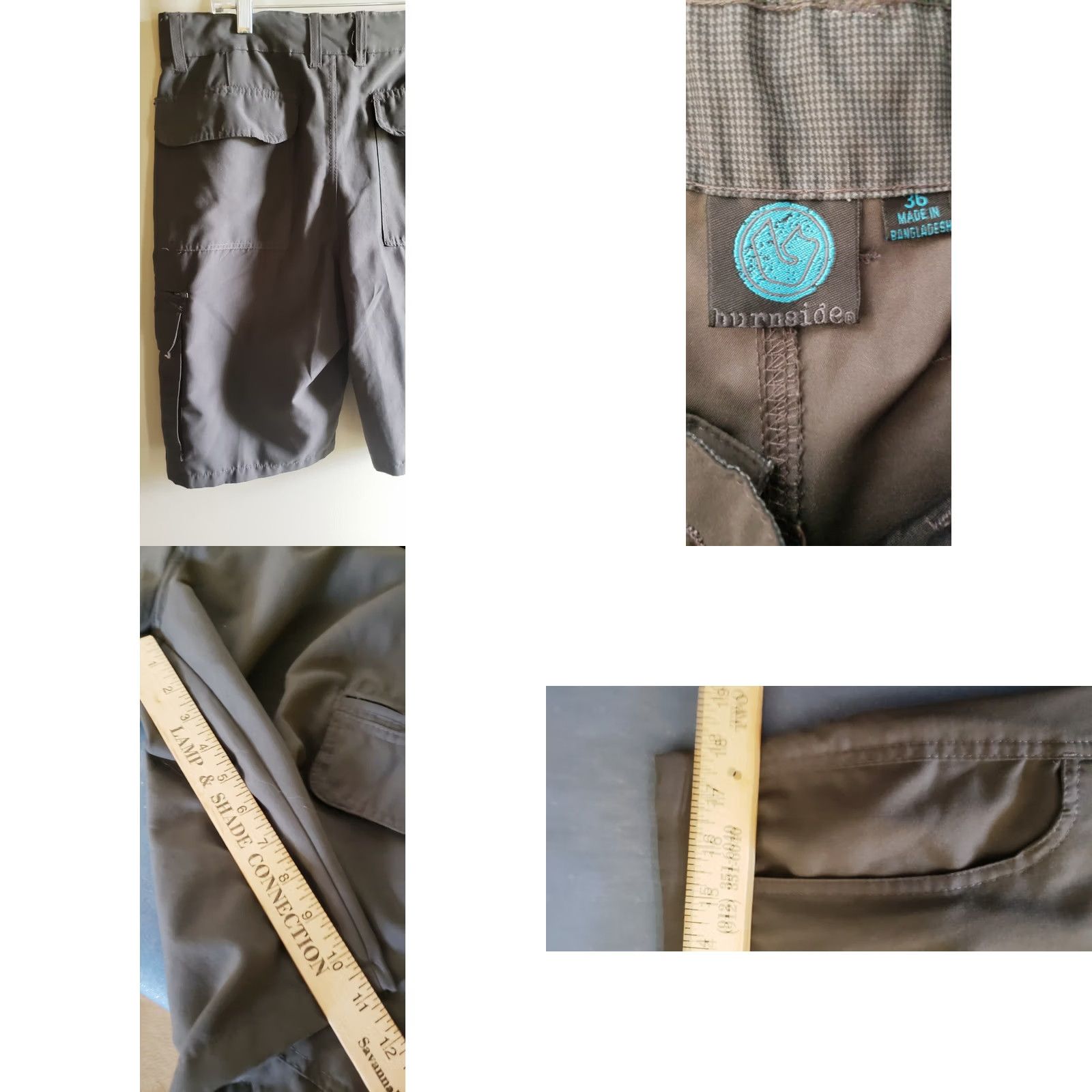 Burnside Burnside Men's Bermuda Shorts Solid Gray 36 Inseam 11" Regular Waist 36 Cotton Blend Casual Vintage: No Size US 36 / EU 52 - 8 Thumbnail