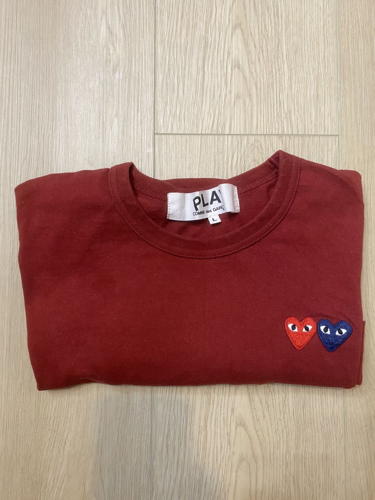 Comme des Garcons PLAY Commes des Garcon Double Heart Tee Size US M / EU 48-50 / 2 - 3 Thumbnail