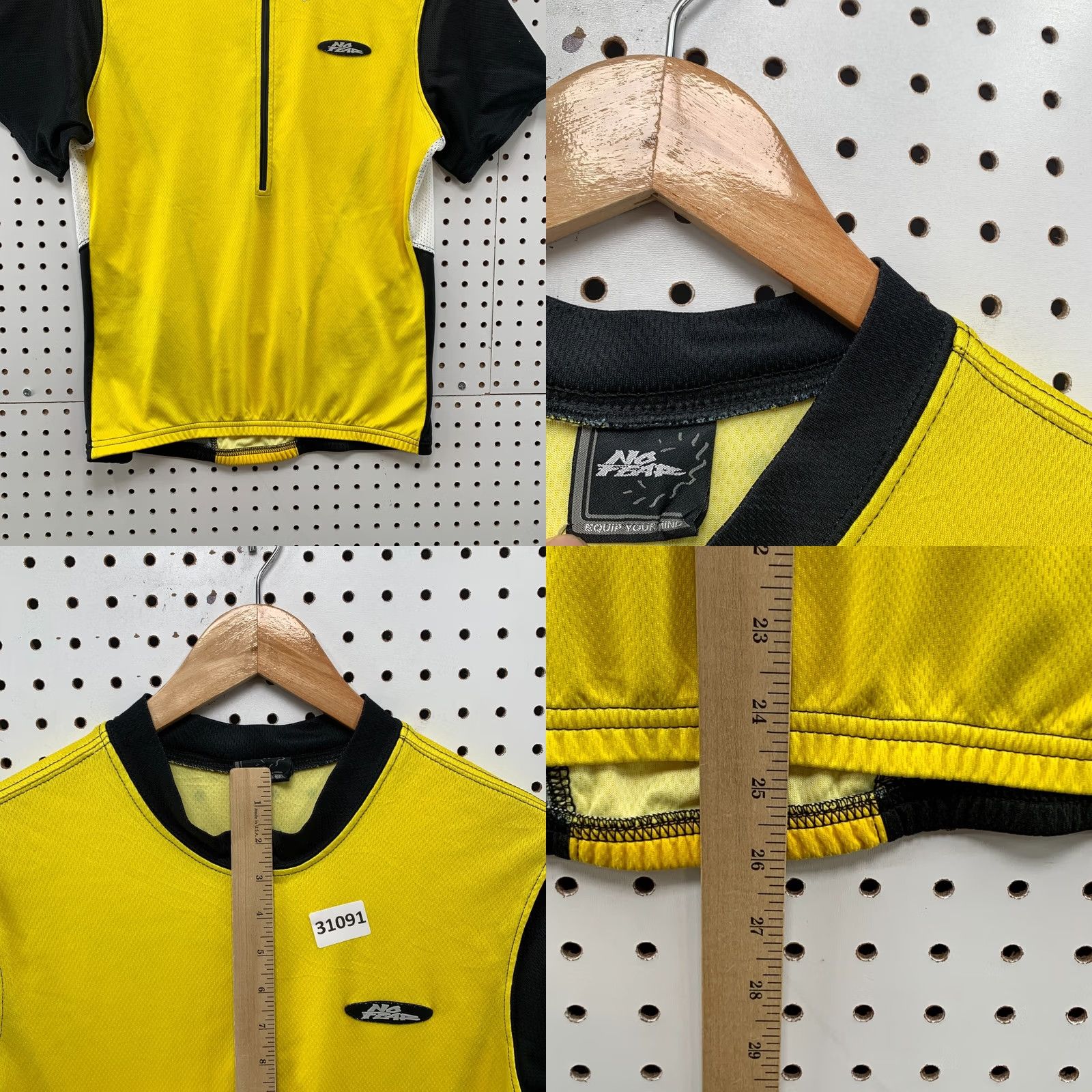 No Fear VINTAGE No Fear Shirt Mens Medium Yellow Black 1/2 Zip Pullover Cycling Activewear Size US M / EU 48-50 / 2 - 8 Thumbnail